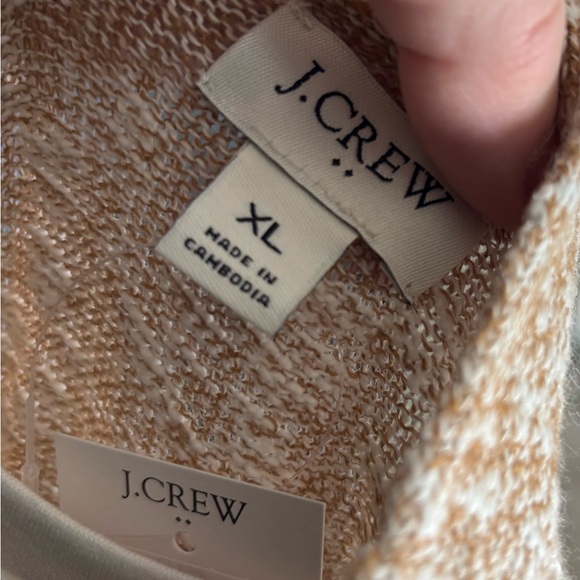 J. CREW NWT Women's Tan & White Marked Button-up V-neck Cardigan Sweater - Picture 10 of 11